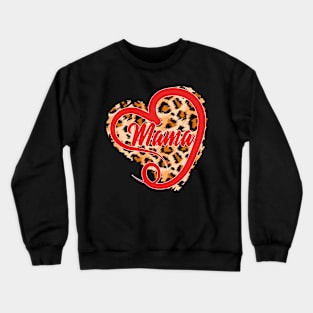 Mama Heart Leopard Mother's Day Crewneck Sweatshirt